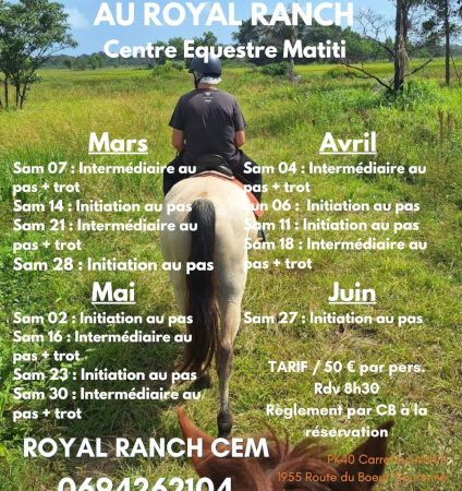 Balade à cheval au Royal Ranch en Guyane