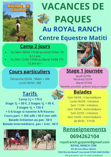 Vacances de Pâques 2026 au Royal Ranch